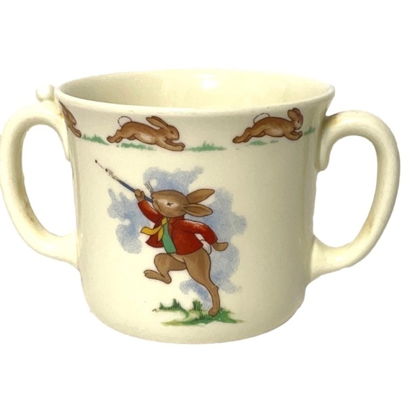 Royal Doulton “Bunnykins” English Fine Bine China Double Handle Mug - Picture 1 of 11